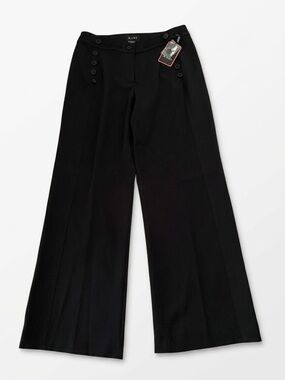 Nabi Black Flat Front Slacks Size Small A1